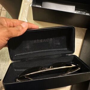 Versace Silver and Black Men's Sunglasses